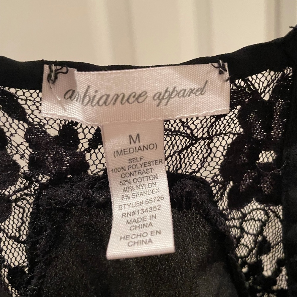 Black tank top with lace accent